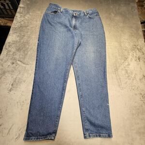 Lee Jeans Womans 20W Blue Denim Relaxed Fit Classic Tapered Leg Casual Pants